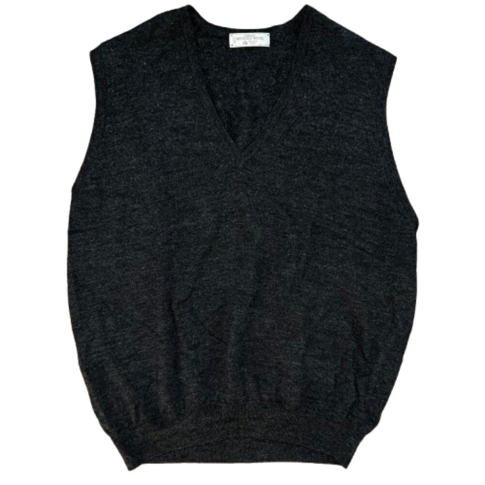 St Michael Merino Wool Men's Sleeveless Knit Vest V Neck Pure New Wool